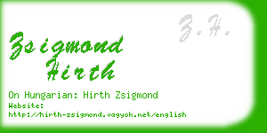 zsigmond hirth business card